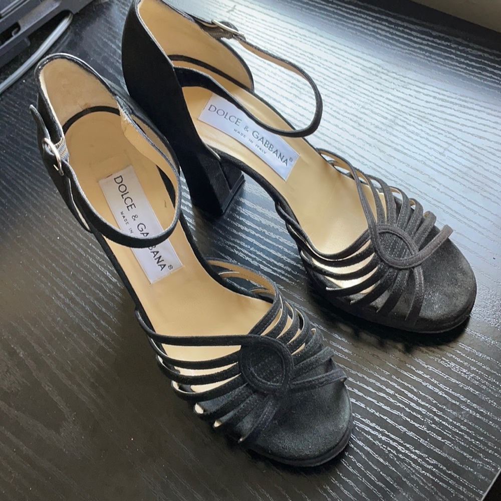 Vintage Dolce & Gabbana suede pumps heels 37 1/2